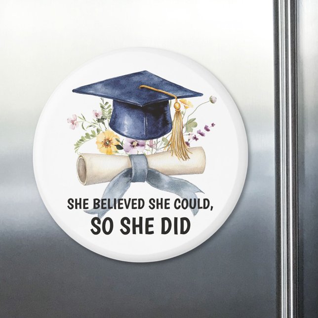 Imán Personalized Inspirational Quote Floral Graduation (Subido por el creador)