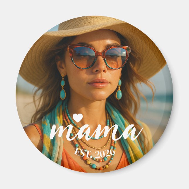 Imán Personalized Mama Est Year Custom Gift For Mommy (Frente)