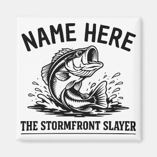 Imán Personalized Name Classic Bass Fishing Storm