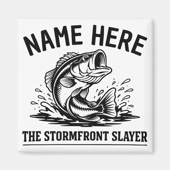 Imán Personalized Name Classic Bass Fishing Storm (Frente)