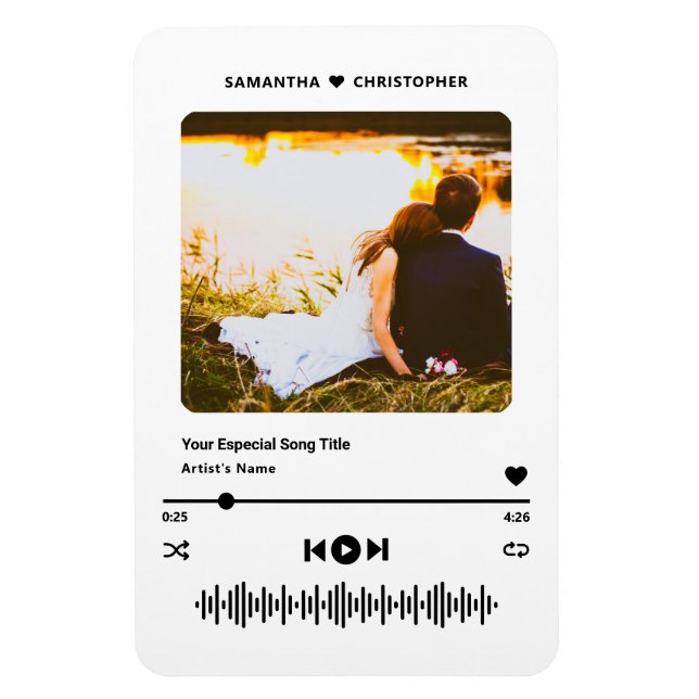 Imán Personalized Name Special Song Music Player Photo (Vertical)