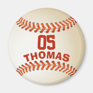 Imán Personalized Number and Name Baseball Magnet