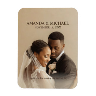 Imán Personalized Photo Favor with Names & Wedding Date