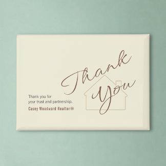 Imán Personalized Realtor Thank You Minimalist Script 