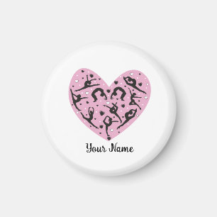 Imán Personalized Rhythmic Gymnastics Magnet Pink Heart