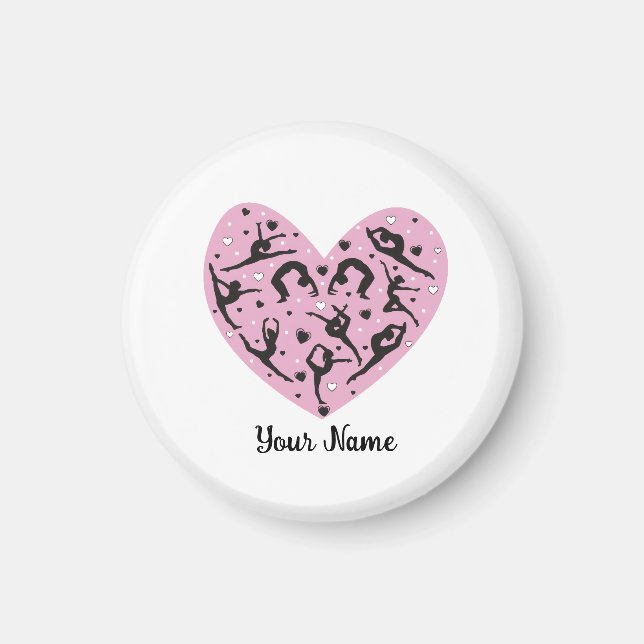 Imán Personalized Rhythmic Gymnastics Magnet Pink Heart (Frente)