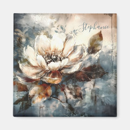 Imán Personalized Soft Peony Watercolor Bloom