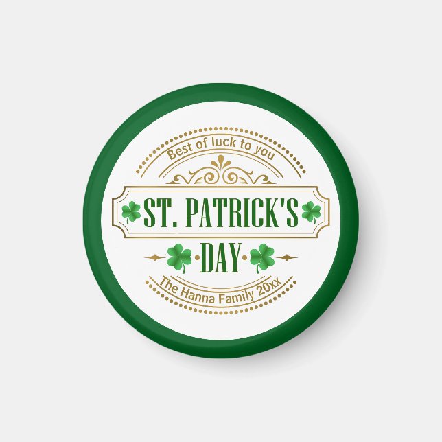 Imán Personalized St. Patrick's Day I Luck of the Irish (Frente)