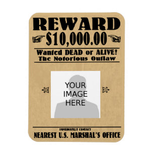 Imán Personalized Wanted Dead or Alive