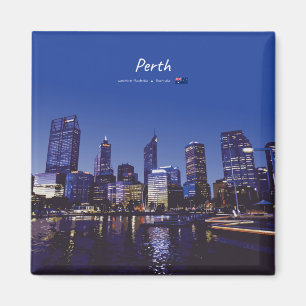 Imán Perth, Australia - Horizonte de la ciudad de noche