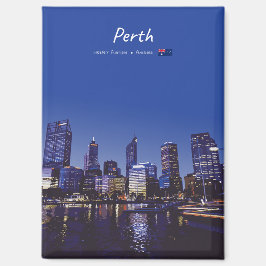 Imán Perth, Australia - Silueta de la ciudad nocturna p