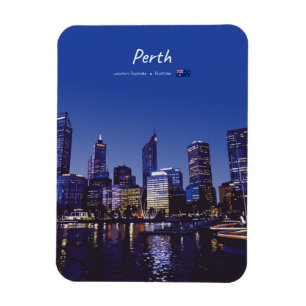 Imán Perth, Australia - Silueta de la ciudad nocturna r