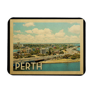 Imán Perth Australia Vintage Travel