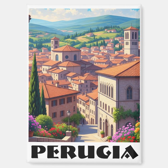 Imán Perugia Italia Viajes (Anverso)