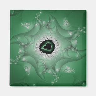 Imán Pesadillas   Arte fractal verde y blanco
