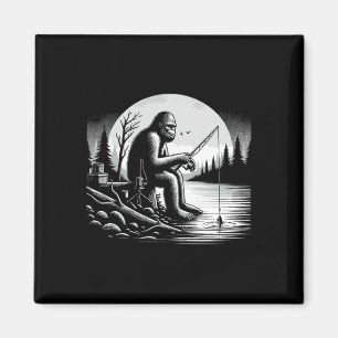 Imán Pesca a pie de página Sasquatch Fisherman Funny Fi