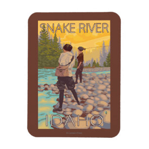 Imán Pesca con mosca de las mujeres - el río Snake,