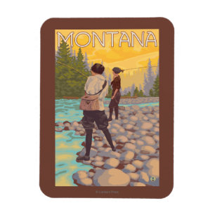 Imán Pesca con mosca de las mujeres - Montana