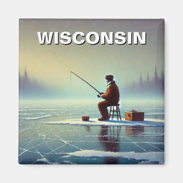 Imán Pesca de hielo de Wisconsin (Frente)