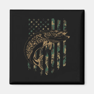 Imán Pesca de lucio bandera americana camuflaje Muskie