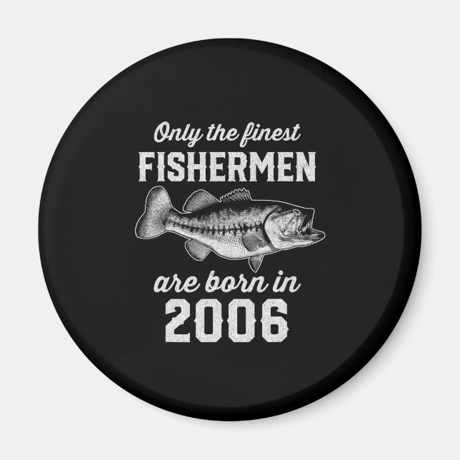 Imán Pesca de pescadores con regalo de cumpleaños 2006 (Frente)