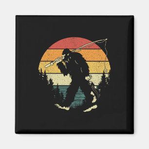 Imán Pesca de pie grande Funny Sasquatch Pescado Sunset