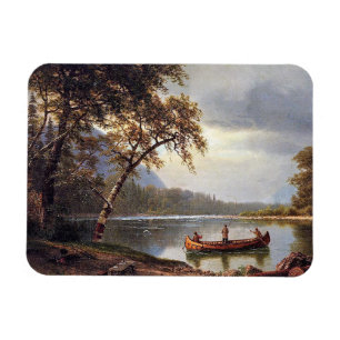 Imán Pesca de salmón en el Cascapediac Albert Bierstadt