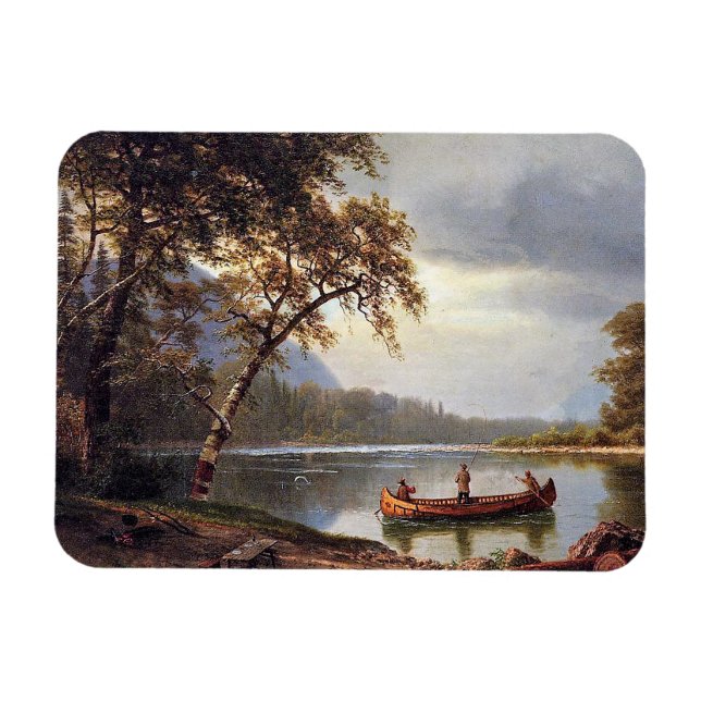Imán Pesca de salmón en el Cascapediac Albert Bierstadt (Horizontal)