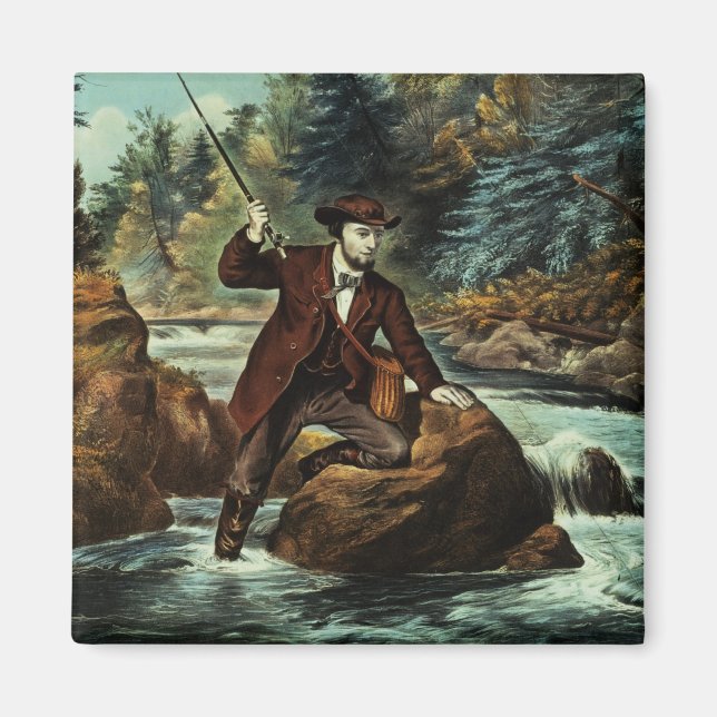 Imán Pesca de trucha rota - Un momento angustioso, 1862 (Frente)