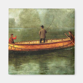 Imán Pesca de una canoa (pescadores en barco de madera)