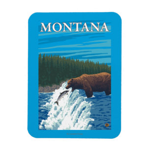Imán Pesca del oso en el río - Montana