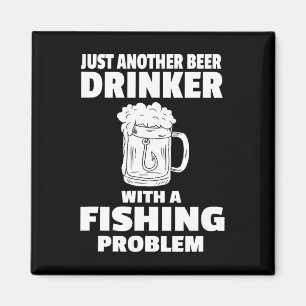 Imán Pesca Y Cerveza Graciosa Bebiendo Pescador Fiesta
