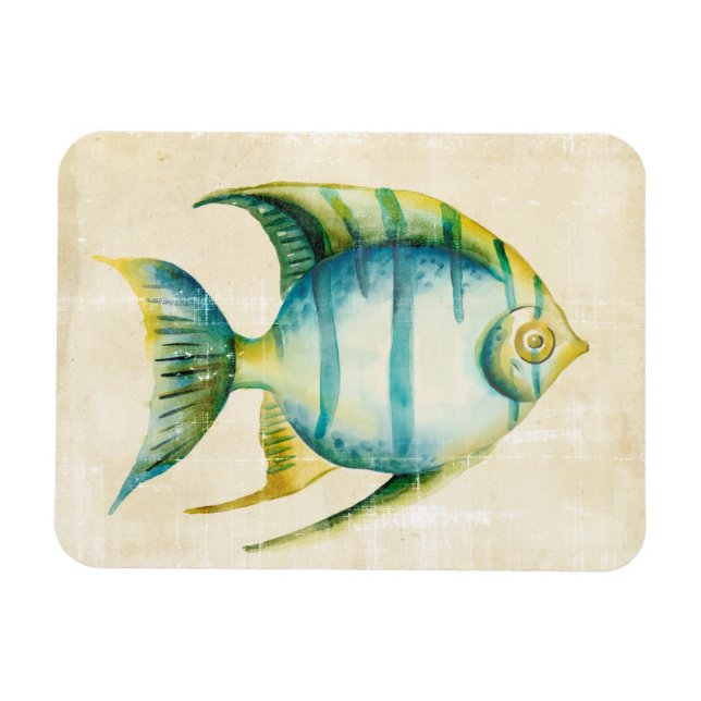 Imán Pescado acuario azul y amarillo (Horizontal)