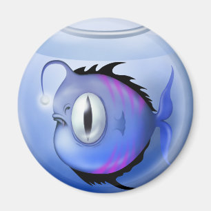Imán Pescado angler acuario tazón de pescado lindo azul