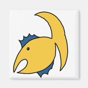 Imán Pescado blanco amarillo y azul