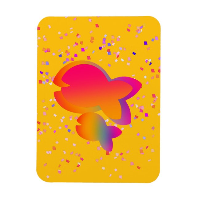 Imán Pescado de arcoiris amarillo (Vertical)