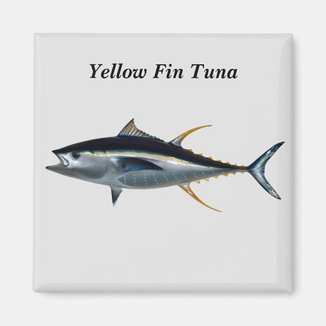 Imán Pescado de caza de tune de aleta amarilla (Frente)