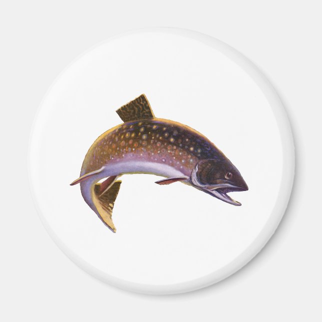 Imán Pescado de época, pescador de pesca deportiva (Frente)