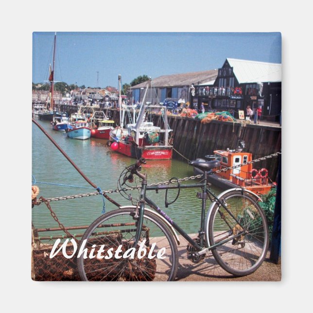 Imán Pescado de origen Picturesco Whitstable Kent Reino (Frente)
