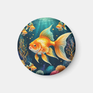 Imán Pescado de oro en aguas submarinas