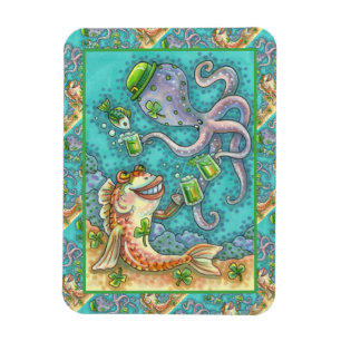 Imán PESCADO DE St. PADDY Y OCUPOS DE CERVEZA VERDE