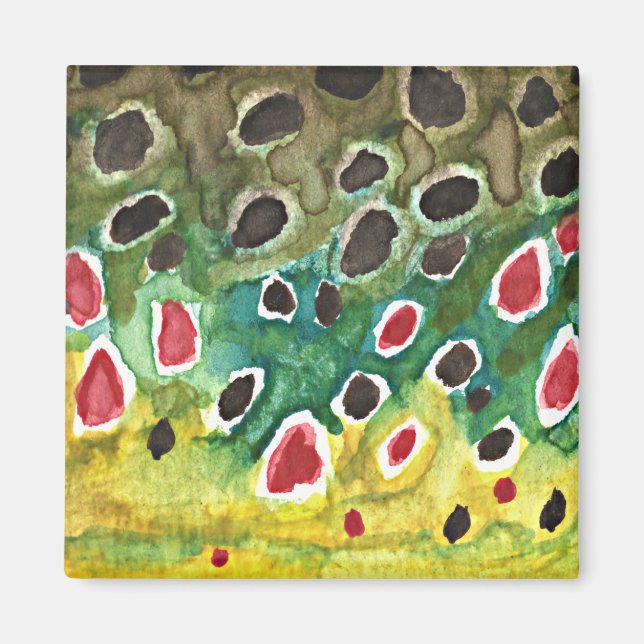 Imán Pescado de trucha marrón (Frente)