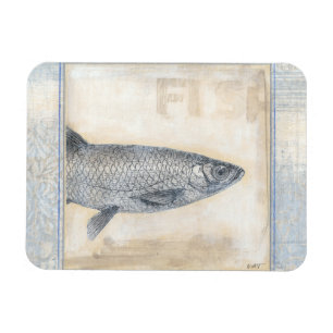 Imán Pescado gris en fondo beige