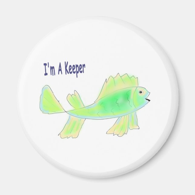 Imán Pescado lindo con un texto de guardián (Frente)