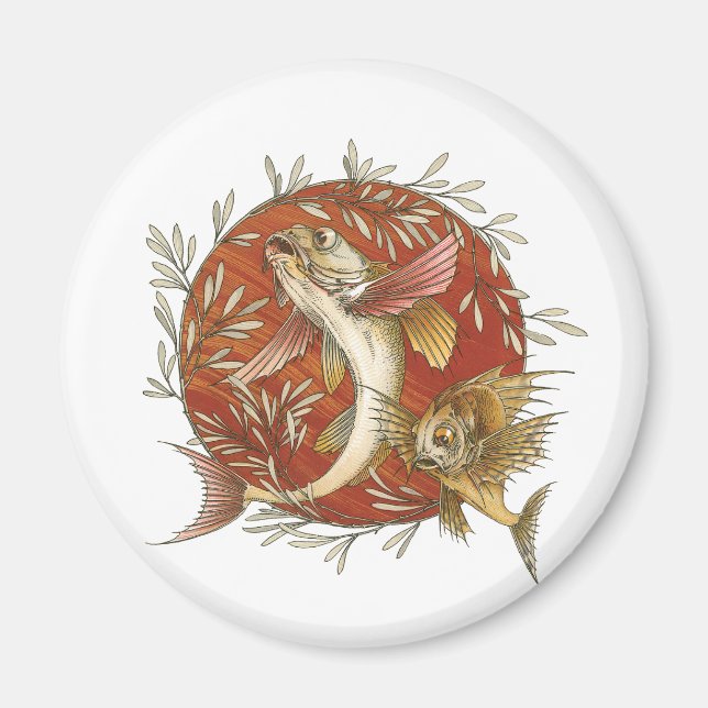 Imán Pescado volador japonés y bambú abandonan el arte (Frente)