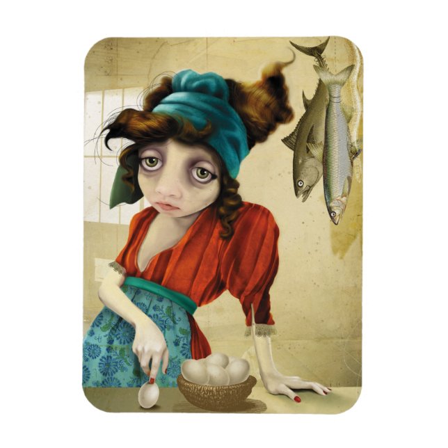 Imán Pescado y huevo (Vertical)