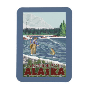 Imán Pescador de la mosca - Anchorage, Alaska
