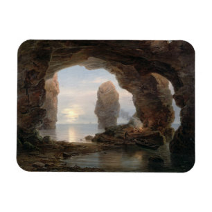 Imán Pescador en una gruta, Helgoland, 1850 (el aceite