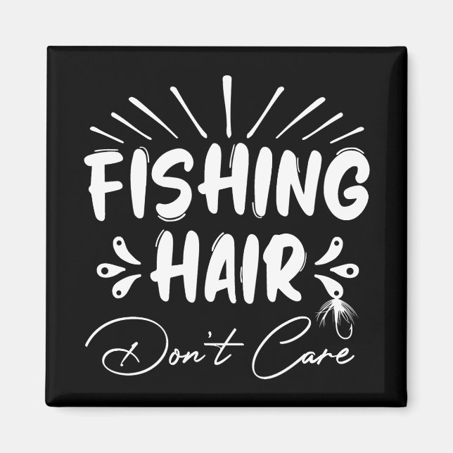 Imán Pescador gracioso, pelo pescador no le importa (Frente)