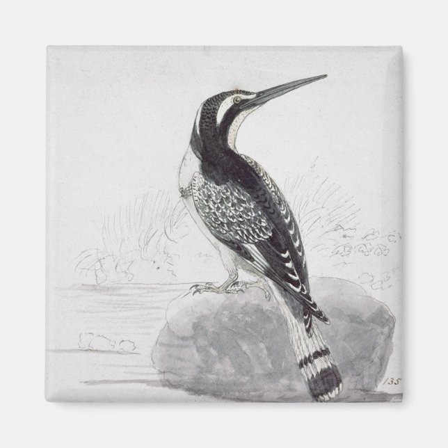 Imán Pescador negro y blanco (Frente)